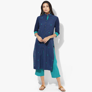 Front Open Straight Mangalgiri Dobby Kurta - Indian Dobby