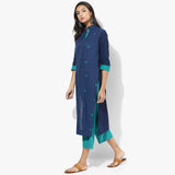 Front Open Straight Mangalgiri Dobby Kurta - Indian Dobby