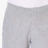 Straight Mangalgiri Cotton Striped Pants - Indian Dobby