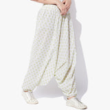 Handblock Print Low Crotch Harem Pants