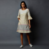 Pleated Bell Sleeve Dress