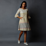 Pleated Bell Sleeve Dress