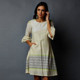 Pleated Bell Sleeve Dress