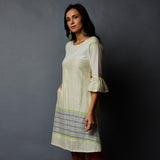 Pleated Bell Sleeve Dress