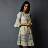 Pleated Bell Sleeve Dress