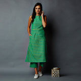 Sleeveless Striper Single Slit Kurta