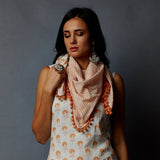 Handblock Printed Tassels Scarf