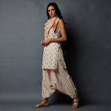 Handblock Printed Tunic, Harem Pants & Scarf Set