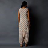 Handblock Printed Tunic, Harem Pants & Scarf Set