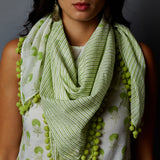 Handblock Printed Tassels Scarf