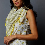 Handblock Printed Tassels Scarf