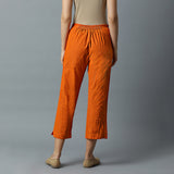 Back elasticated Straight Pants - Stripes