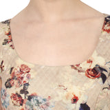 Floral Print Keyhole Blouse - Indian Dobby
