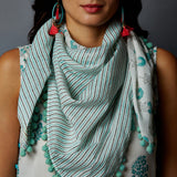 Handblock Printed Tassels Scarf
