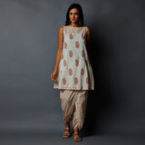 Handblock Print Side Kali Panel Kurta