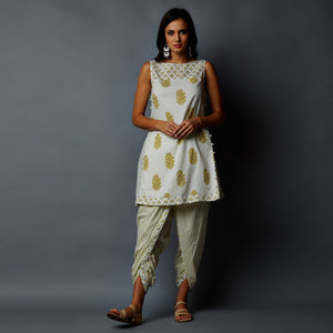 Handblock Print Side Kali Panel Kurta