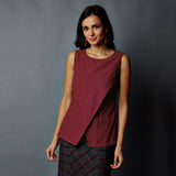 Front overlap top & Panelled Peplum Skirt